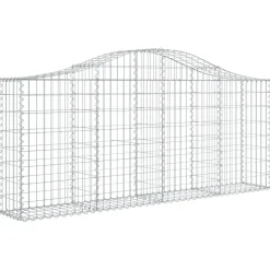 Clearance FinePRICE Kaareva kivikori 200x50x40/60 cm galvanoitua rautaa