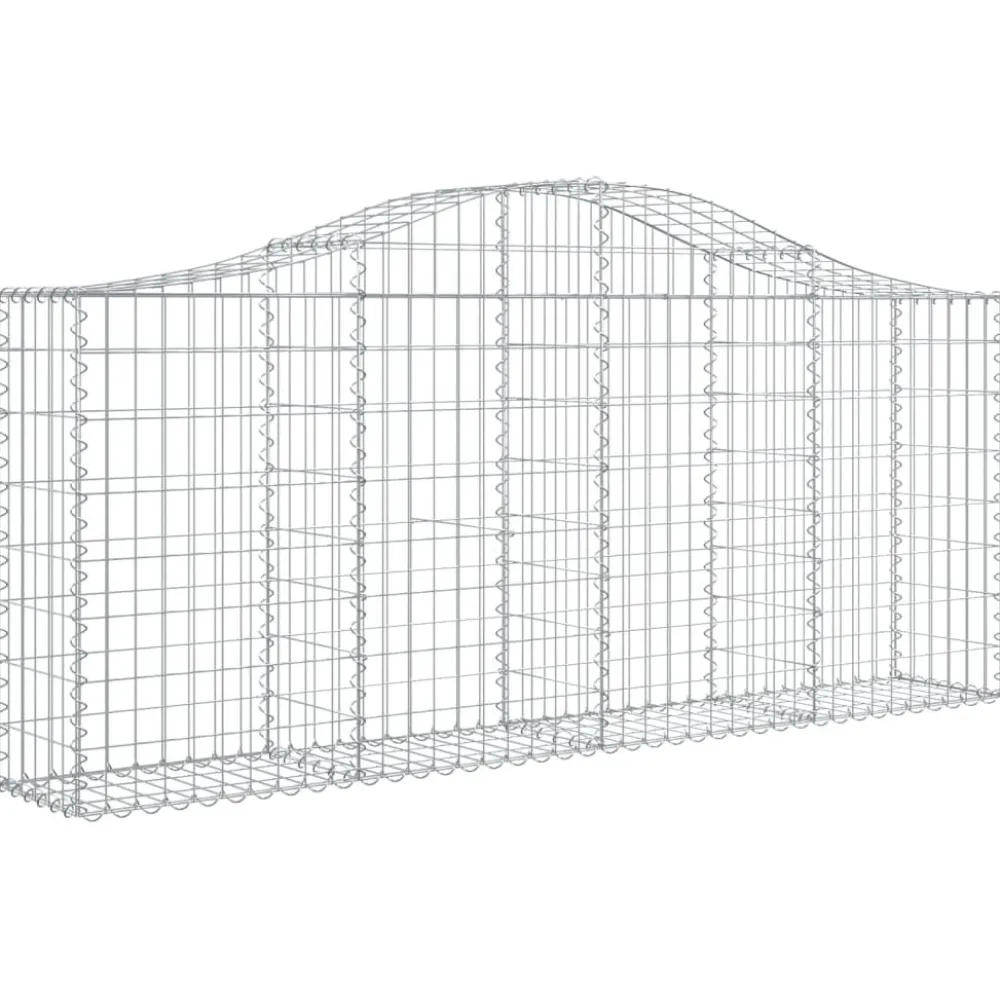 Clearance FinePRICE Kaareva kivikori 200x50x40/60 cm galvanoitua rautaa