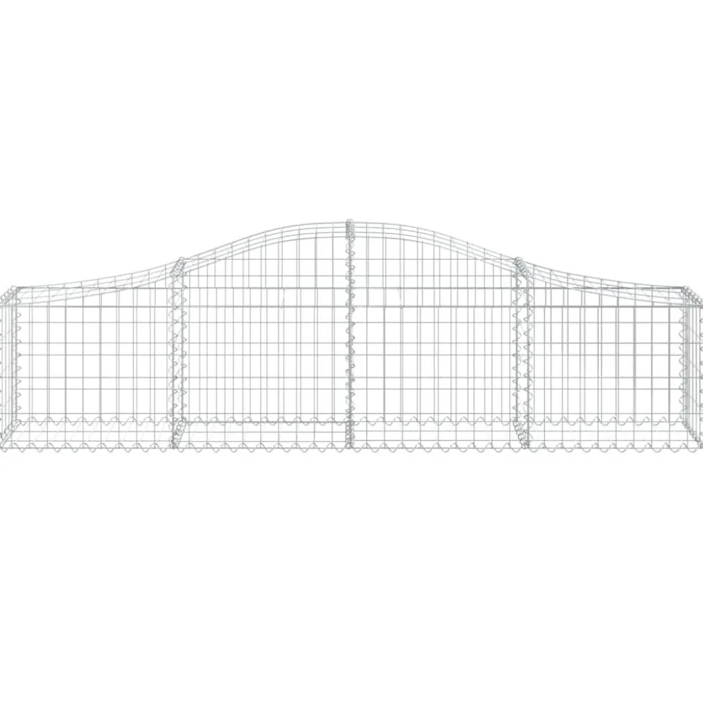 Clearance FinePRICE Kaareva kivikori 200x50x40/60 cm galvanoitua rautaa