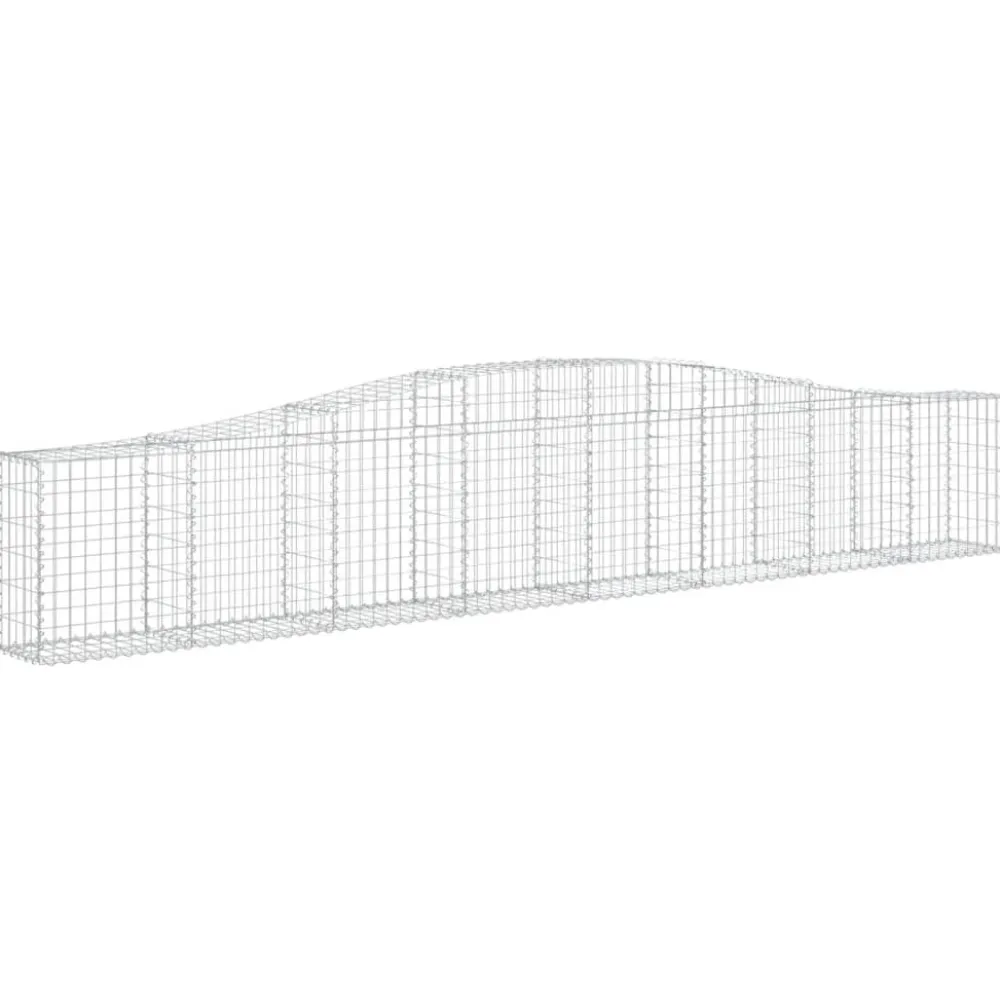 Clearance FinePRICE Kaareva kivikori 200x50x40/60 cm galvanoitua rautaa