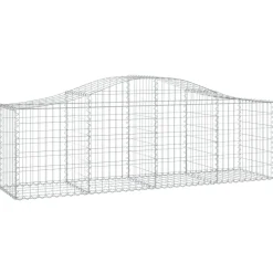 Clearance FinePRICE Kaareva kivikori 200x50x40/60 cm galvanoitua rautaa