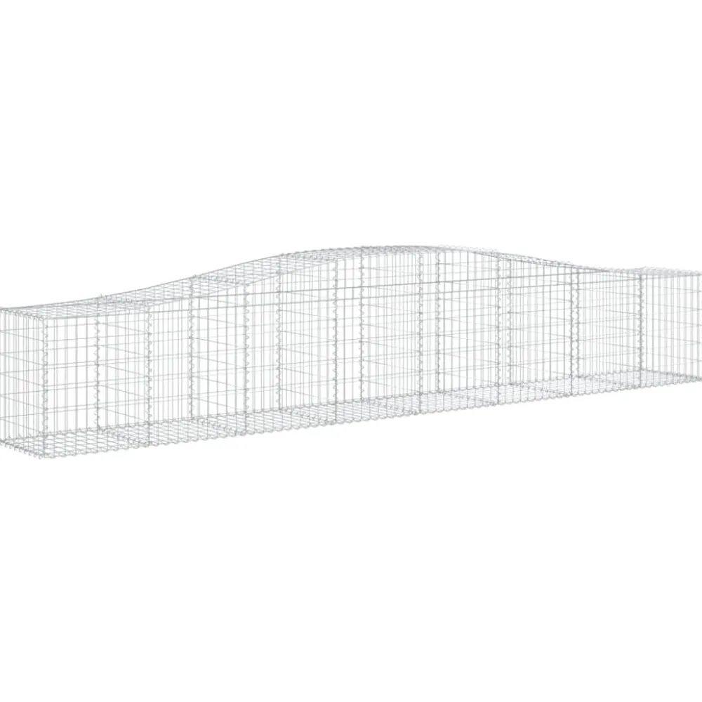 Clearance FinePRICE Kaareva kivikori 200x50x40/60 cm galvanoitua rautaa