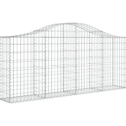 Clearance FinePRICE Kaareva kivikori 200x50x40/60 cm galvanoitua rautaa