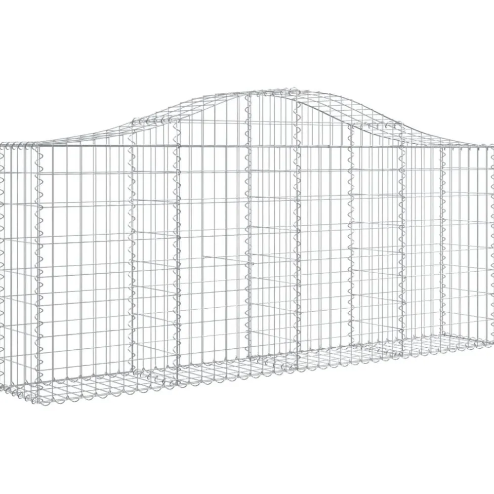 Clearance FinePRICE Kaareva kivikori 200x50x40/60 cm galvanoitua rautaa