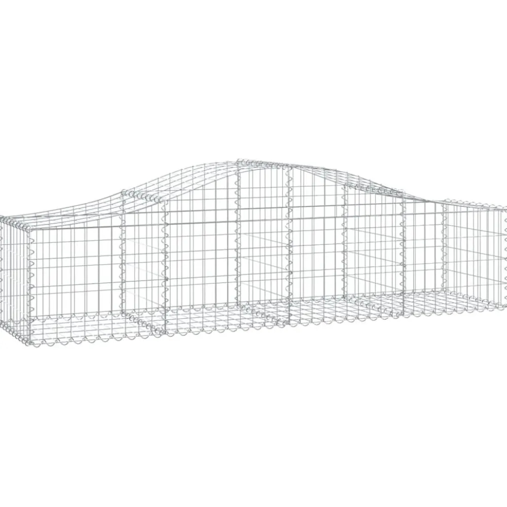 Clearance FinePRICE Kaareva kivikori 200x50x40/60 cm galvanoitua rautaa