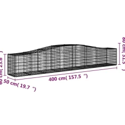 Clearance FinePRICE Kaareva kivikori 200x50x40/60 cm galvanoitua rautaa