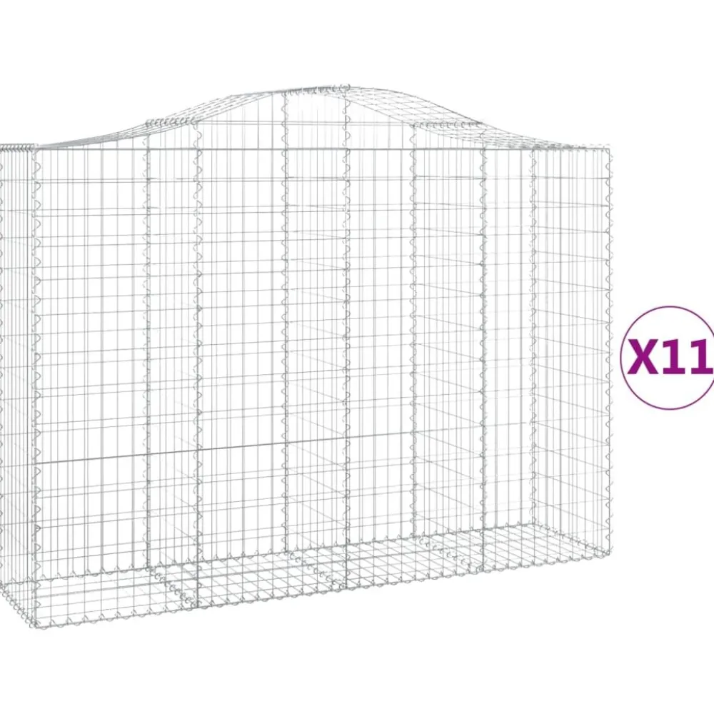 Clearance FinePRICE Kaareva kivikori 200x50x40/60 cm galvanoitua rautaa