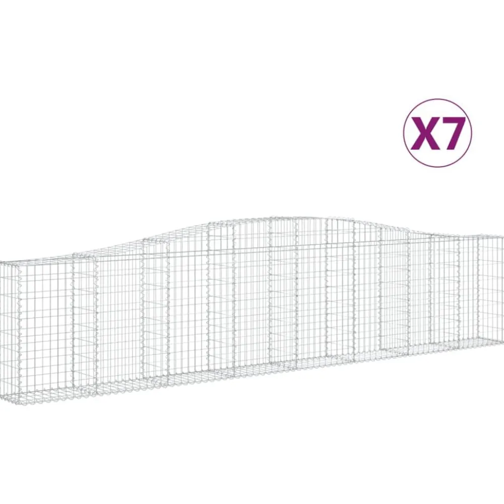 Clearance FinePRICE Kaareva kivikori 200x50x40/60 cm galvanoitua rautaa