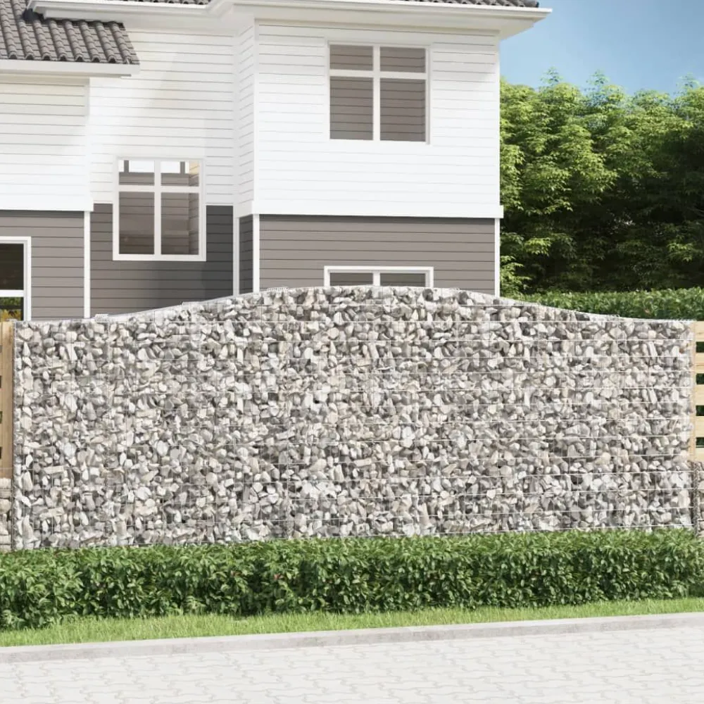 Clearance FinePRICE Kaareva kivikori 200x50x40/60 cm galvanoitua rautaa