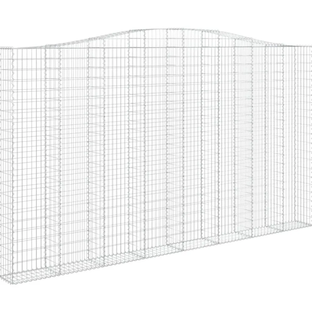 Clearance FinePRICE Kaareva kivikori 200x50x40/60 cm galvanoitua rautaa