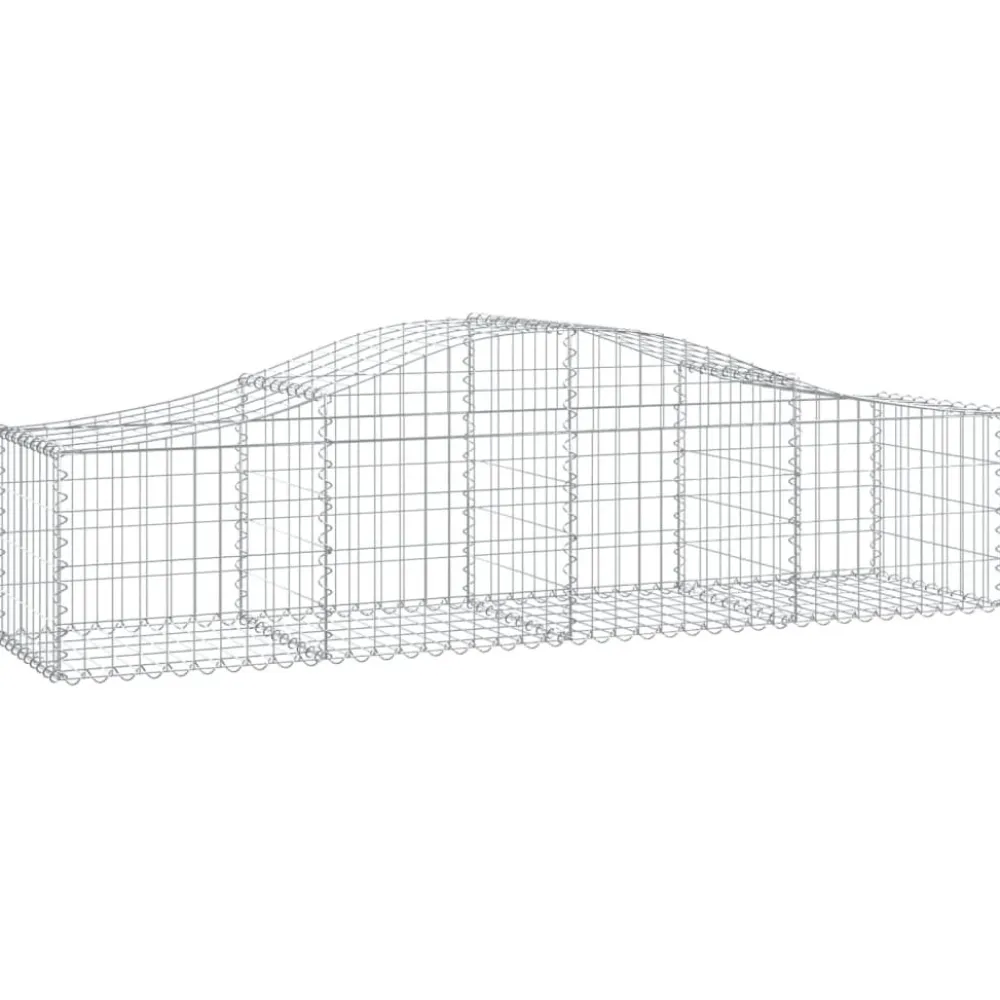 Clearance FinePRICE Kaareva kivikori 200x50x40/60 cm galvanoitua rautaa