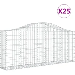 Clearance FinePRICE Kaareva kivikori 200x50x40/60 cm galvanoitua rautaa