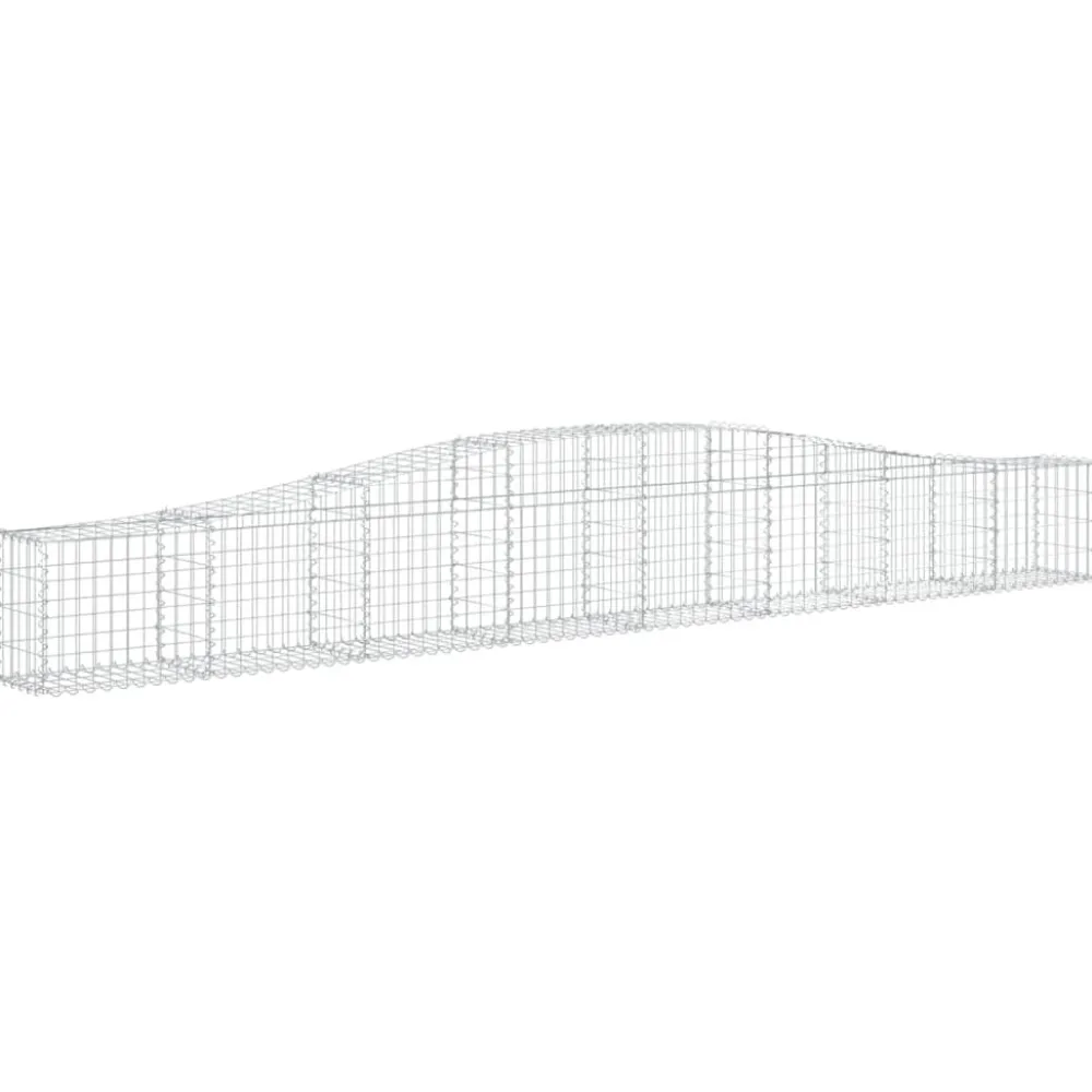 Clearance FinePRICE Kaareva kivikori 200x50x40/60 cm galvanoitua rautaa