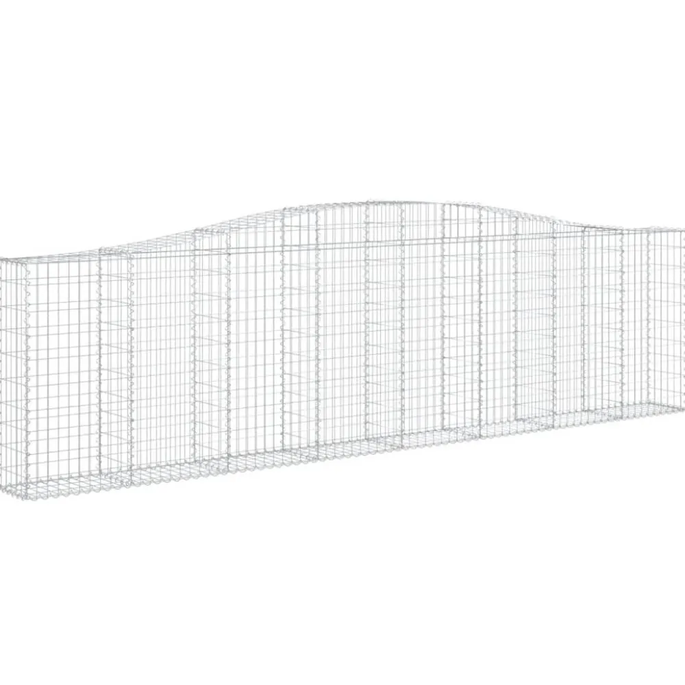 Clearance FinePRICE Kaareva kivikori 200x50x40/60 cm galvanoitua rautaa