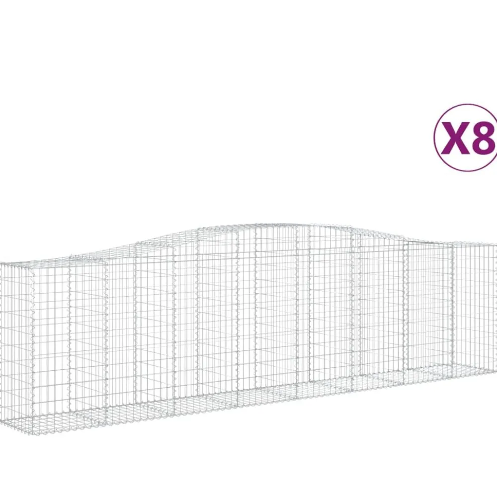 Clearance FinePRICE Kaareva kivikori 200x50x40/60 cm galvanoitua rautaa