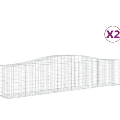 Clearance FinePRICE Kaareva kivikori 200x50x40/60 cm galvanoitua rautaa
