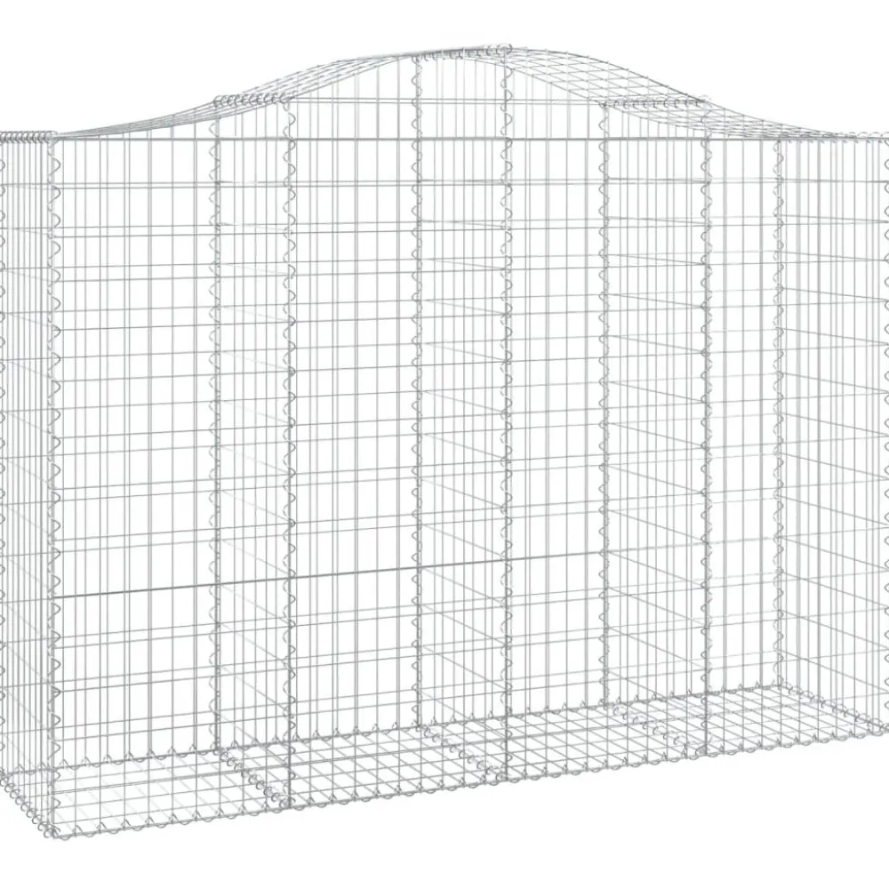 Clearance FinePRICE Kaareva kivikori 200x50x40/60 cm galvanoitua rautaa