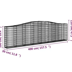 Clearance FinePRICE Kaareva kivikori 200x50x40/60 cm galvanoitua rautaa