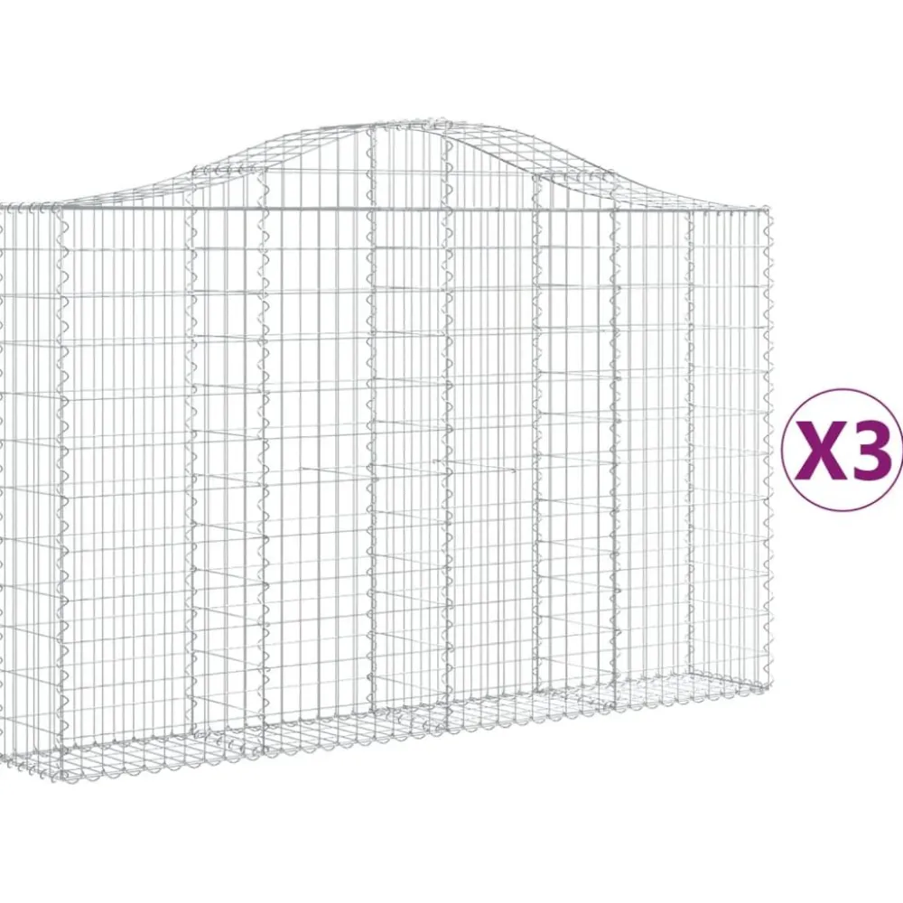 Clearance FinePRICE Kaareva kivikori 200x50x40/60 cm galvanoitua rautaa
