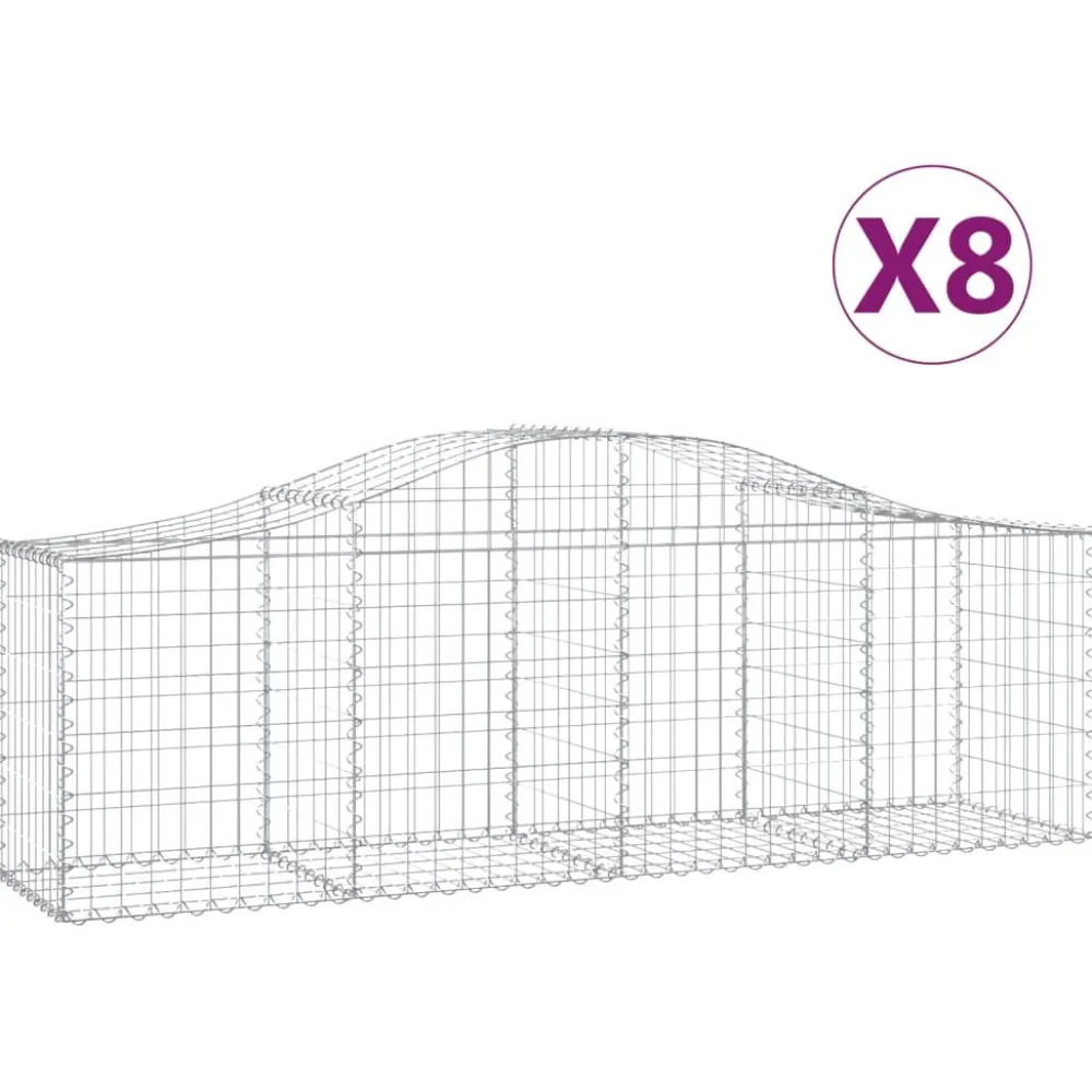 Clearance FinePRICE Kaareva kivikori 200x50x40/60 cm galvanoitua rautaa