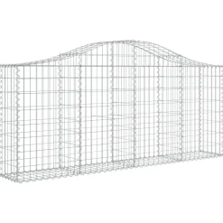 Clearance FinePRICE Kaareva kivikori 200x50x40/60 cm galvanoitua rautaa
