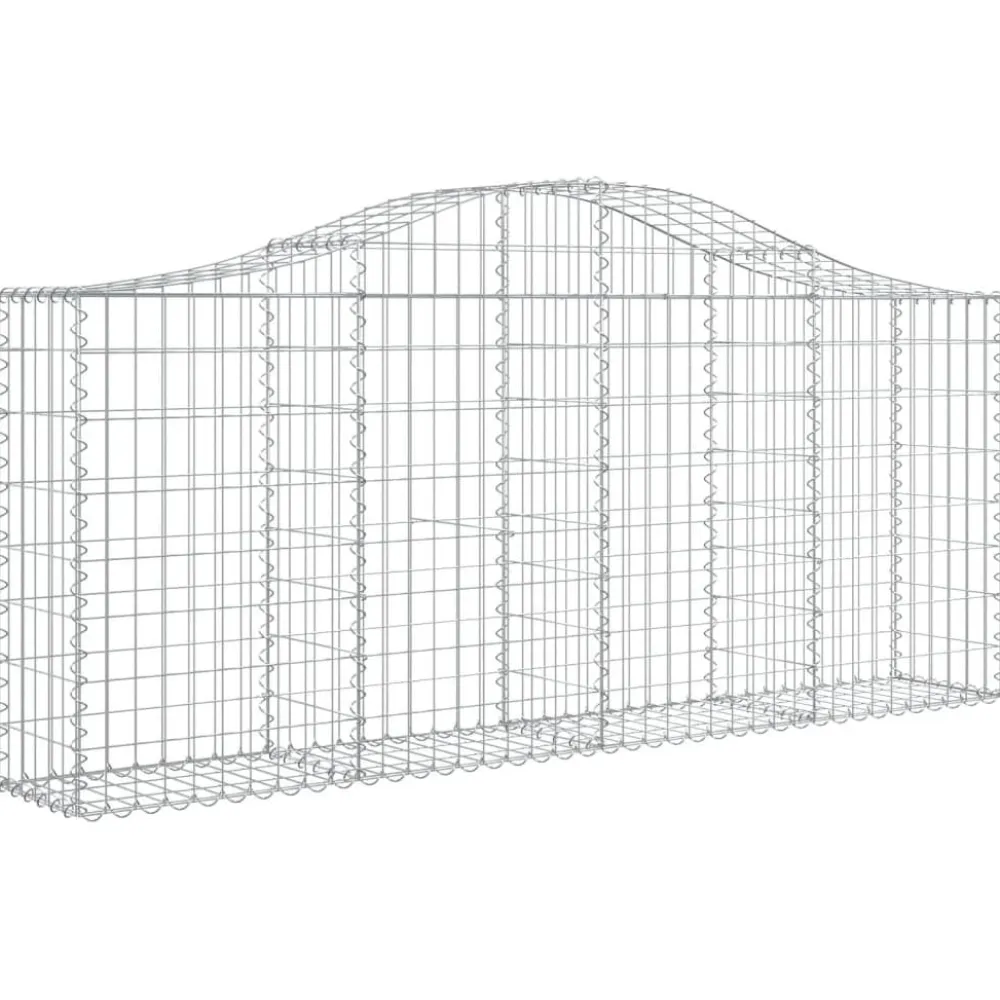 Clearance FinePRICE Kaareva kivikori 200x50x40/60 cm galvanoitua rautaa