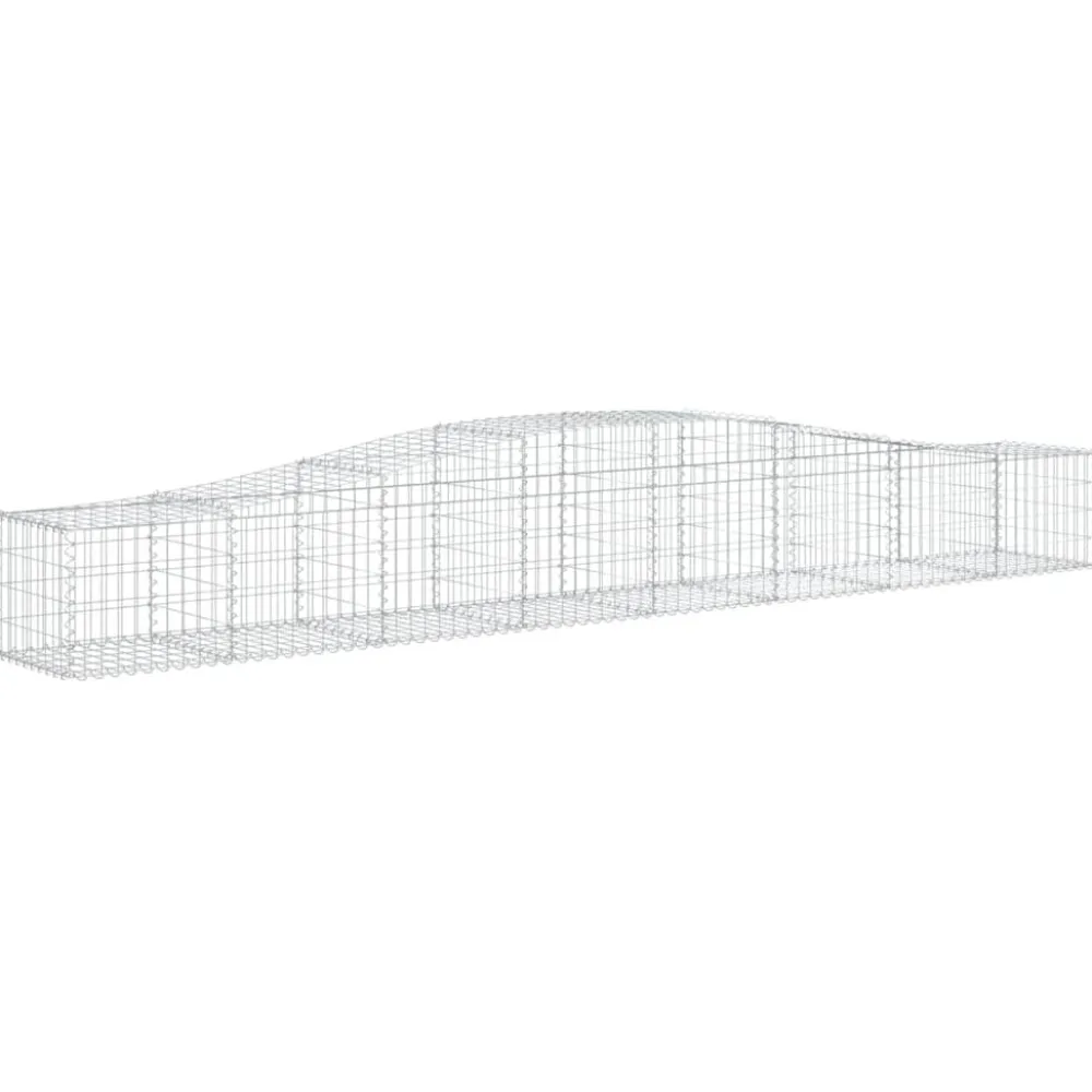 Clearance FinePRICE Kaareva kivikori 200x50x40/60 cm galvanoitua rautaa