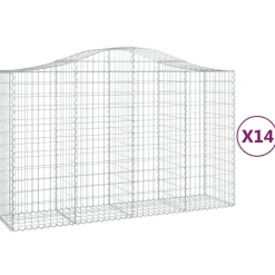Clearance FinePRICE Kaareva kivikori 200x50x40/60 cm galvanoitua rautaa