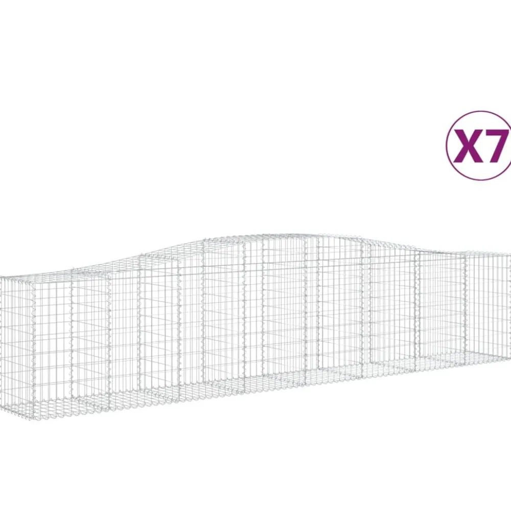 Clearance FinePRICE Kaareva kivikori 200x50x40/60 cm galvanoitua rautaa