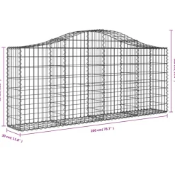 Clearance FinePRICE Kaareva kivikori 200x50x40/60 cm galvanoitua rautaa