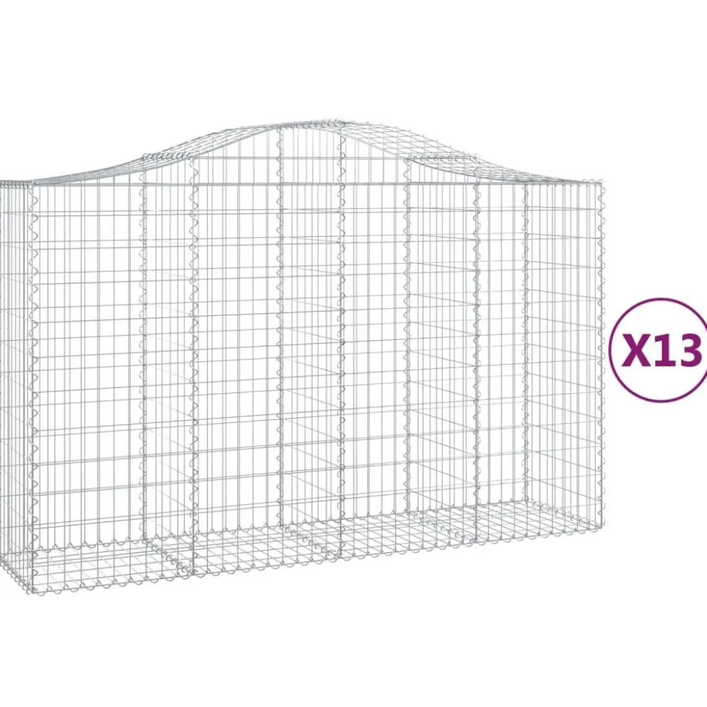 Clearance FinePRICE Kaareva kivikori 200x50x40/60 cm galvanoitua rautaa