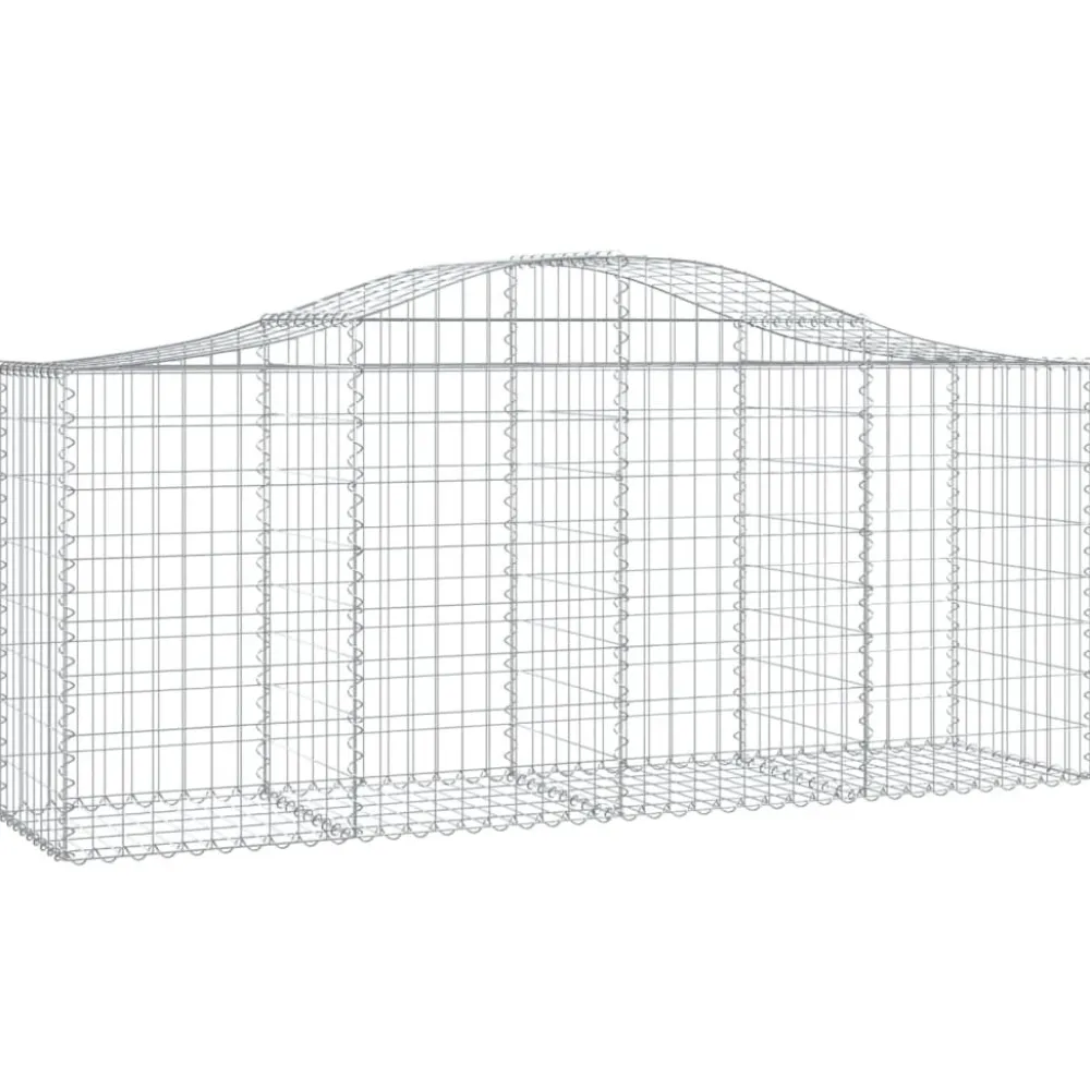 Clearance FinePRICE Kaareva kivikori 200x50x40/60 cm galvanoitua rautaa