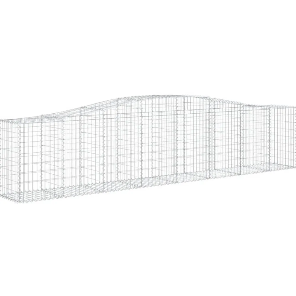Clearance FinePRICE Kaareva kivikori 200x50x40/60 cm galvanoitua rautaa