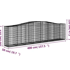 Clearance FinePRICE Kaareva kivikori 200x50x40/60 cm galvanoitua rautaa