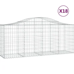 Clearance FinePRICE Kaareva kivikori 200x50x40/60 cm galvanoitua rautaa