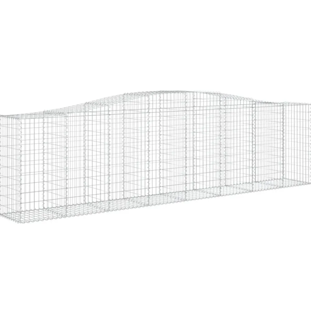 Clearance FinePRICE Kaareva kivikori 200x50x40/60 cm galvanoitua rautaa