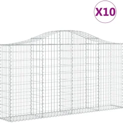 Clearance FinePRICE Kaareva kivikori 200x50x40/60 cm galvanoitua rautaa