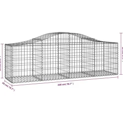 Clearance FinePRICE Kaareva kivikori 200x50x40/60 cm galvanoitua rautaa