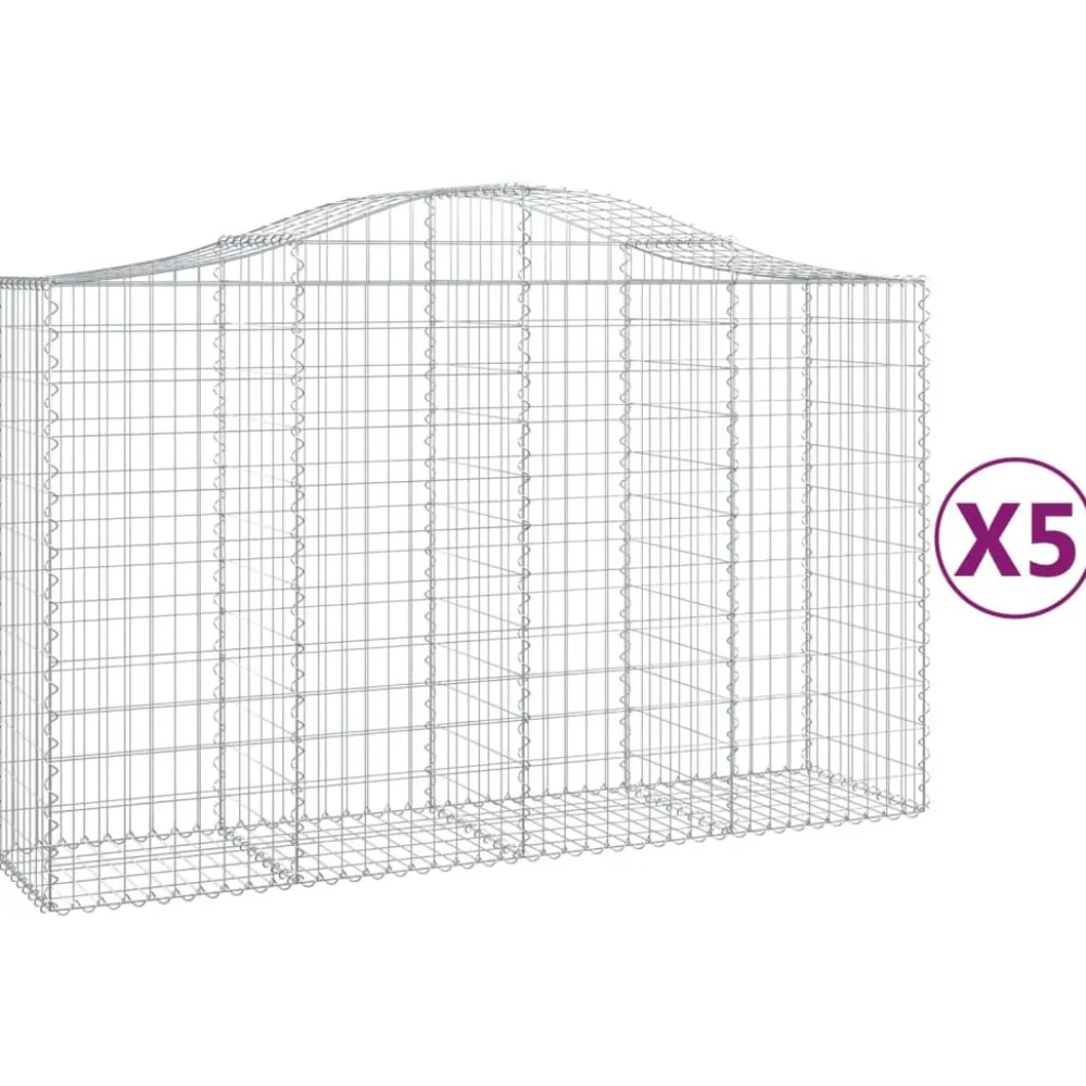 Clearance FinePRICE Kaareva kivikori 200x50x40/60 cm galvanoitua rautaa