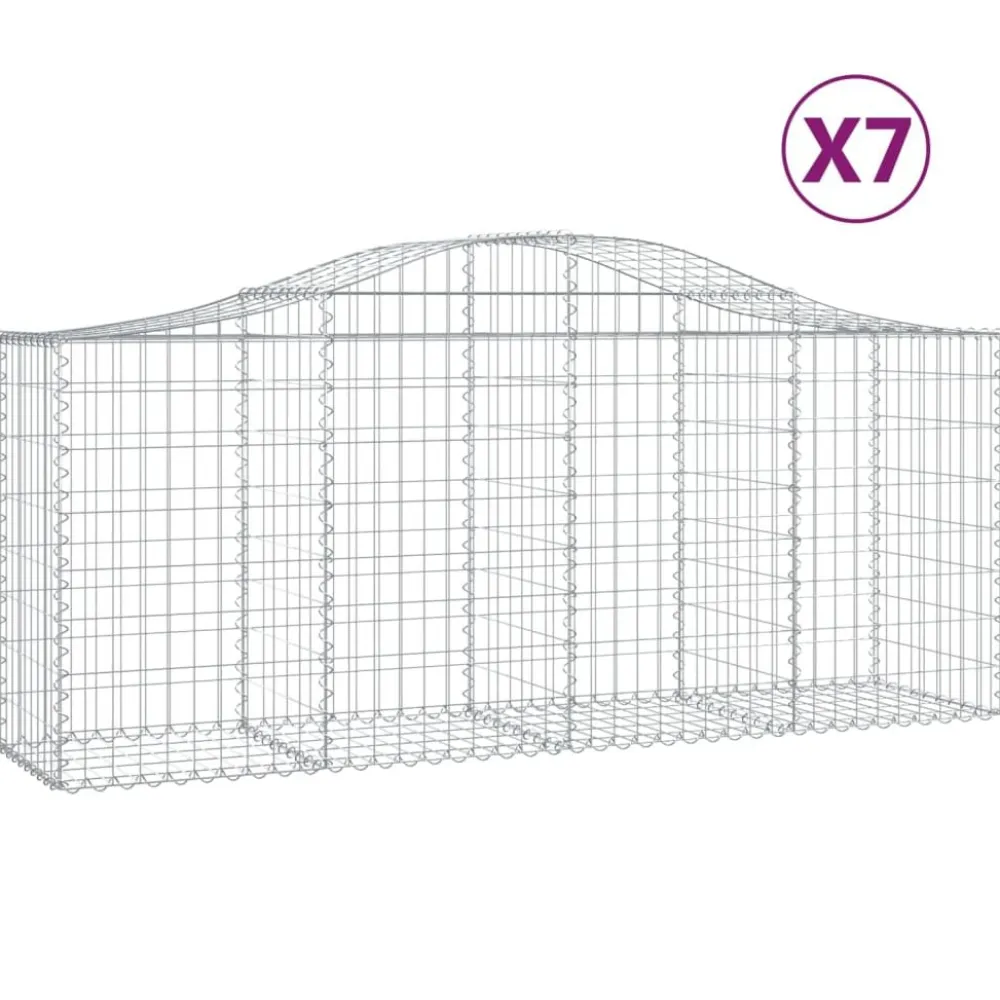 Clearance FinePRICE Kaareva kivikori 200x50x40/60 cm galvanoitua rautaa