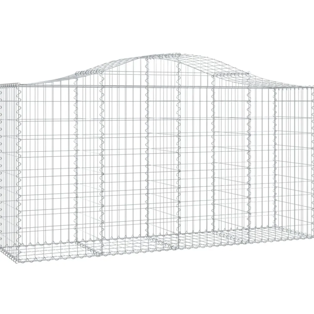 Clearance FinePRICE Kaareva kivikori 200x50x40/60 cm galvanoitua rautaa