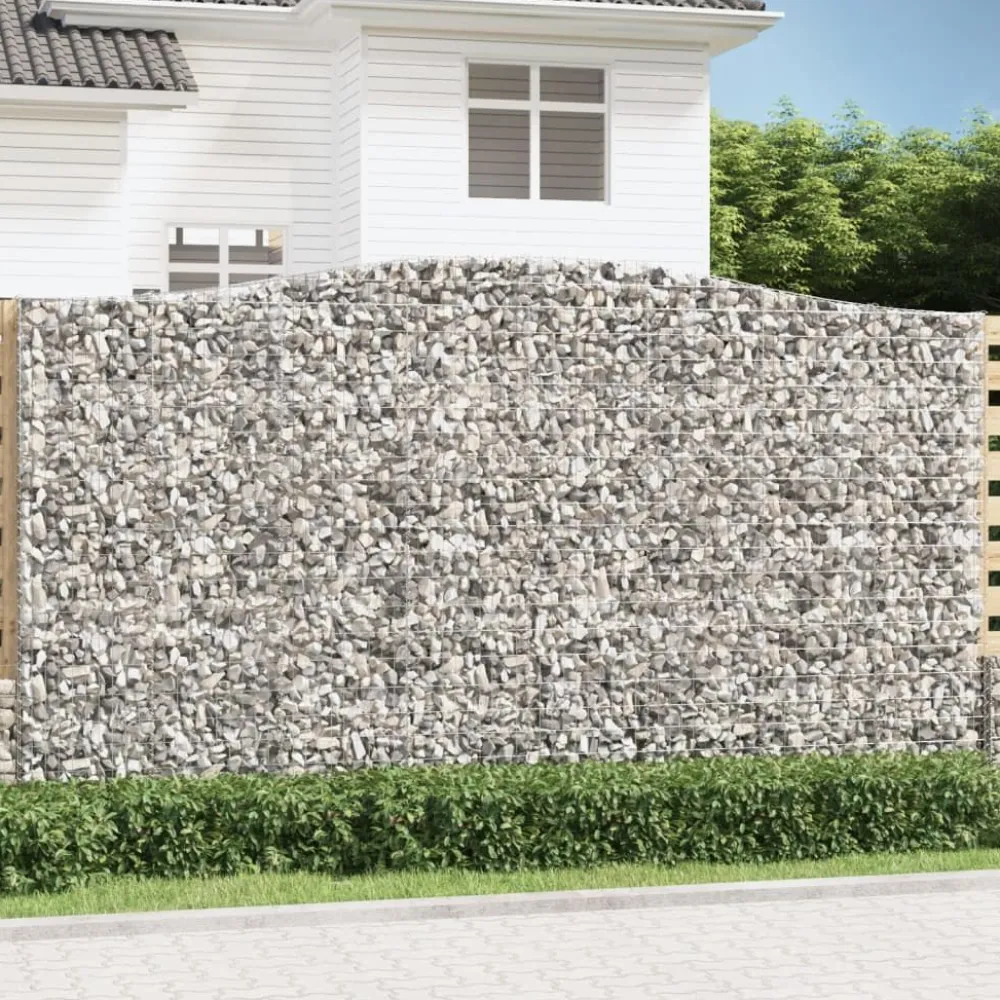 Clearance FinePRICE Kaareva kivikori 200x50x40/60 cm galvanoitua rautaa