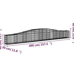 Clearance FinePRICE Kaareva kivikori 200x50x40/60 cm galvanoitua rautaa