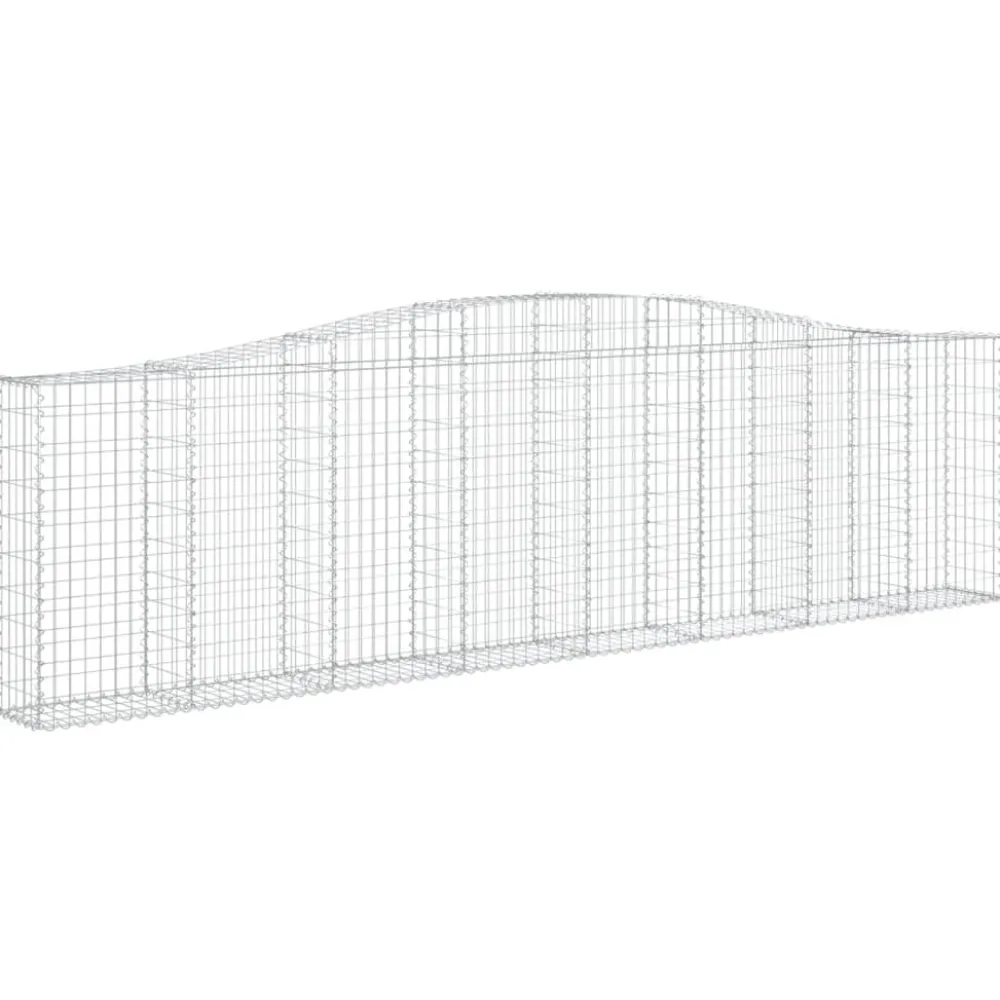 Clearance FinePRICE Kaareva kivikori 200x50x40/60 cm galvanoitua rautaa