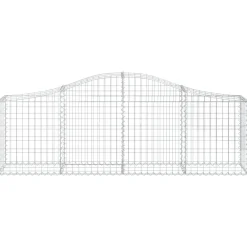 Clearance FinePRICE Kaareva kivikori 200x50x40/60 cm galvanoitua rautaa