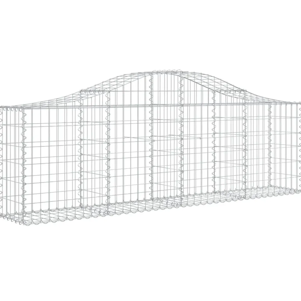 Clearance FinePRICE Kaareva kivikori 200x50x40/60 cm galvanoitua rautaa