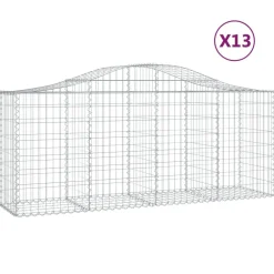 Clearance FinePRICE Kaareva kivikori 200x50x40/60 cm galvanoitua rautaa