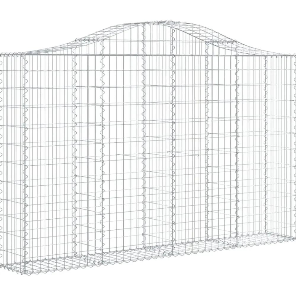 Clearance FinePRICE Kaareva kivikori 200x50x40/60 cm galvanoitua rautaa