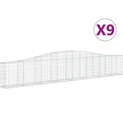 Clearance FinePRICE Kaareva kivikori 200x50x40/60 cm galvanoitua rautaa