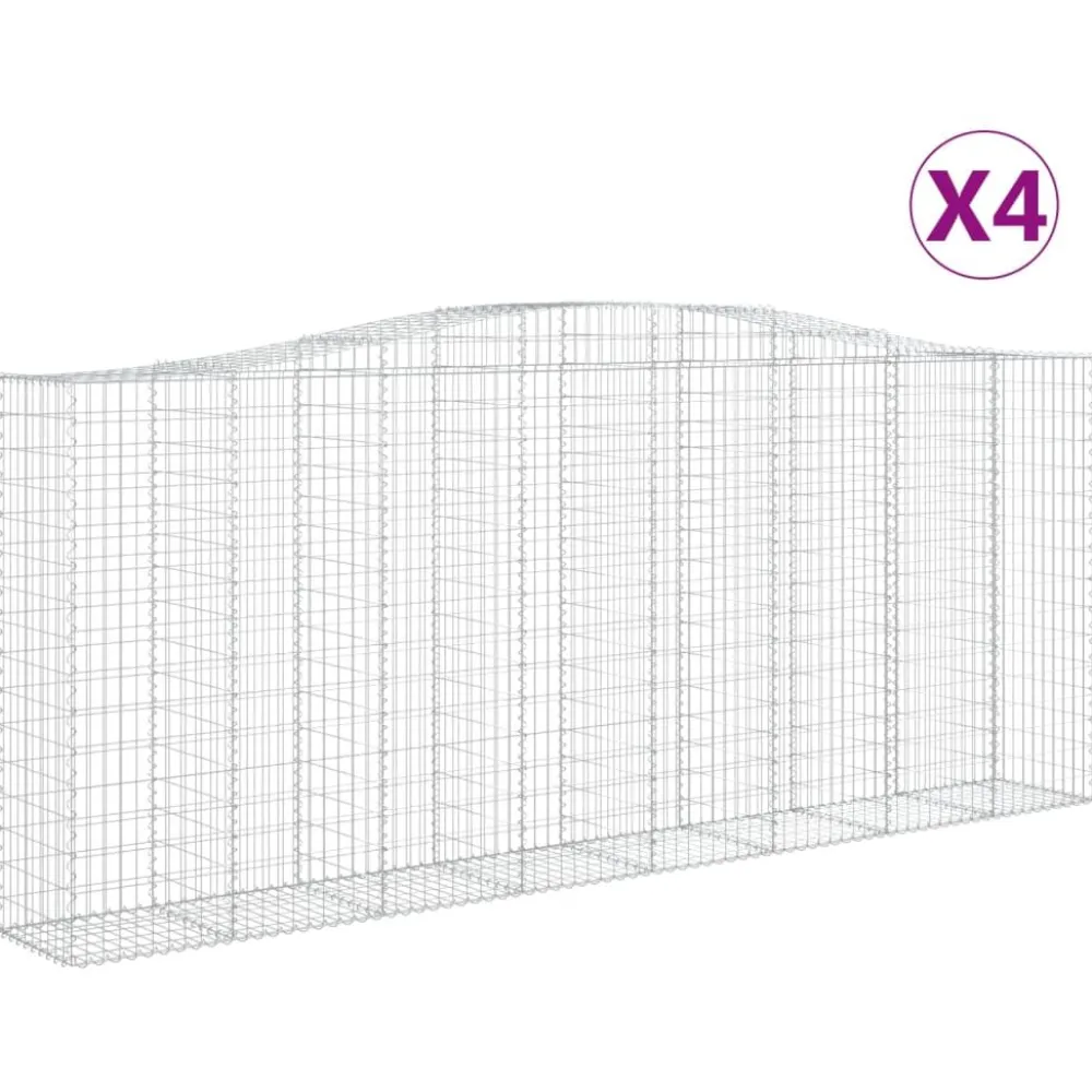Clearance FinePRICE Kaareva kivikori 200x50x40/60 cm galvanoitua rautaa